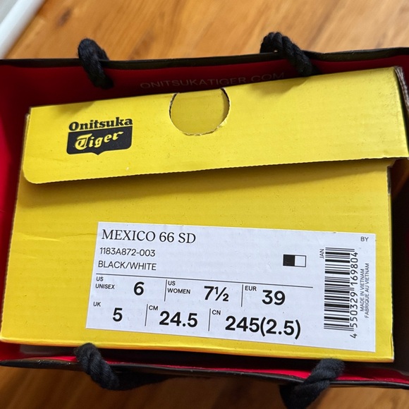 Onitsuka Tiger Mexico 66 Black White Sneakers | Women’s Size 7.5 - Picture 3 of 3